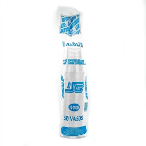 Vaso de plástico descartable 10 onzas x 50 unidades transparente San Gabriel