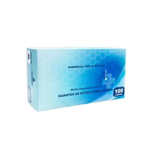 Guantes de nitrilo celeste talla S  x100 und Alkhofar