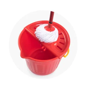 Balde con escurridor y mopa 17 LT rojo Hude