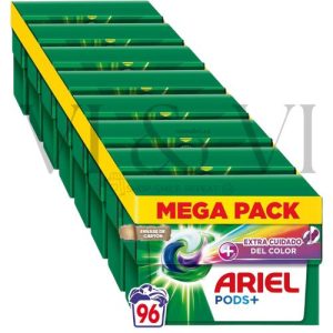 Ariel Pods Todo en 1 Cuidado del Color – Pack Ahorro 8 x 12 Cápsulas