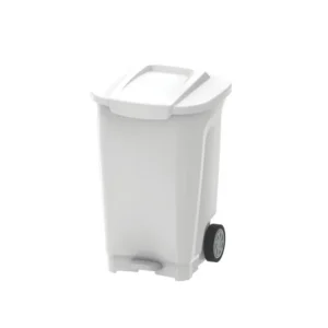Basurero 100 Lts Blanco con Ruedas TRAMONTINA