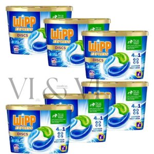 Wipp Discs 4 en 1 Detergente en Cápsulas Pack Ahorro 6 x 18 (108 cápsulas)